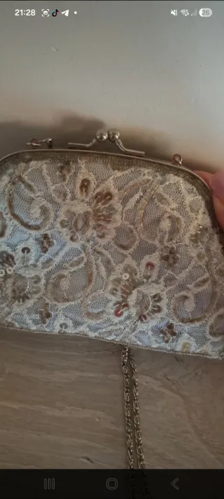 Pochette gioiello pizzo e perline