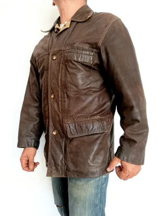 Chaqueta western cuero auténtico Redskins M Medida