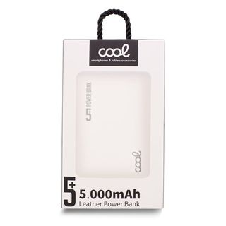 Bateria  Power Bank 5000 mAh COOL Leather Blanco