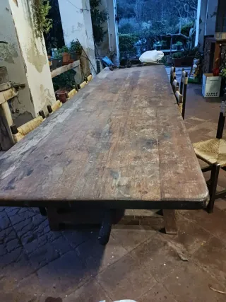 Mesa de madera maciza antigua 4'20x1'20