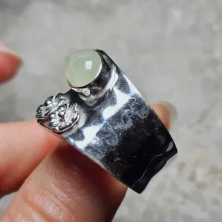 Anillo Plata 925 Ajustable Prehnita