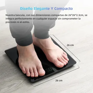 Báscula de baño digital con pantalla LED,