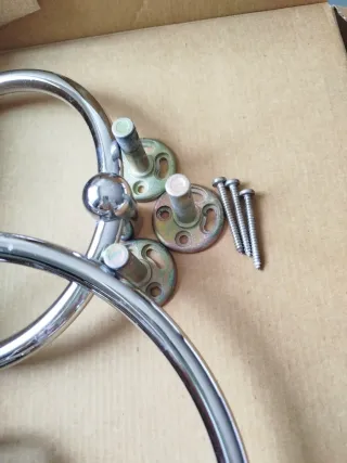 Accesorios baño metal plateado