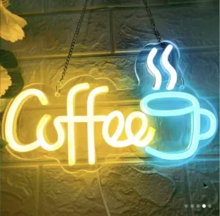 Lampada Neon LED "COFFEE" Blu/Giallo