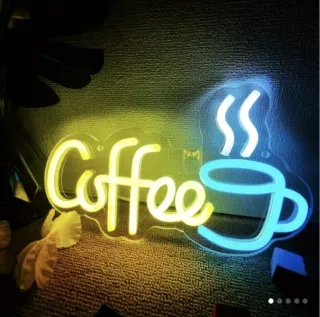Lampada Neon LED "COFFEE" Blu/Giallo
