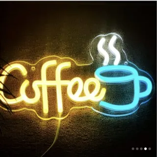 Lampada Neon LED "COFFEE" Blu/Giallo