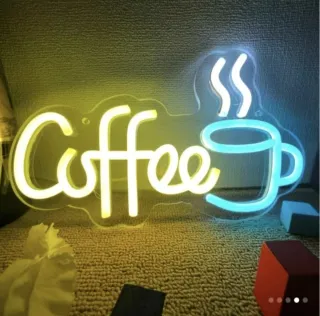 Lampada Neon LED "COFFEE" Blu/Giallo