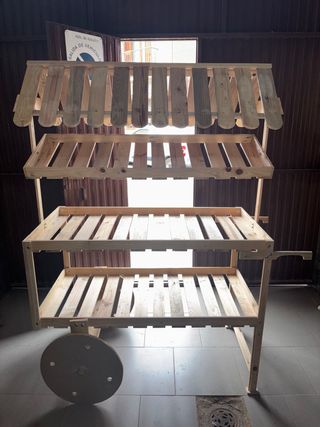 Carrito madera comuniones bautizos decoracion