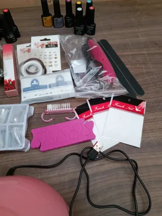 Kit Uñas Gel y Lámpara UV Rosa