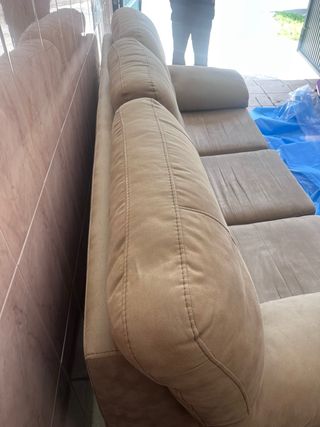 Sofá 3 plazas beige ante
