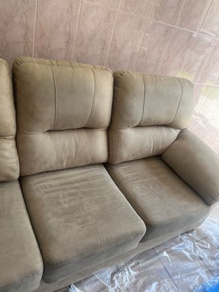 Sofá 3 plazas beige ante