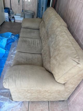 Sofá 3 plazas beige ante