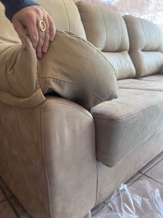 Sofá 3 plazas beige ante
