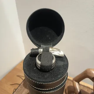 Estuche para vino de piel negro con cremallera
