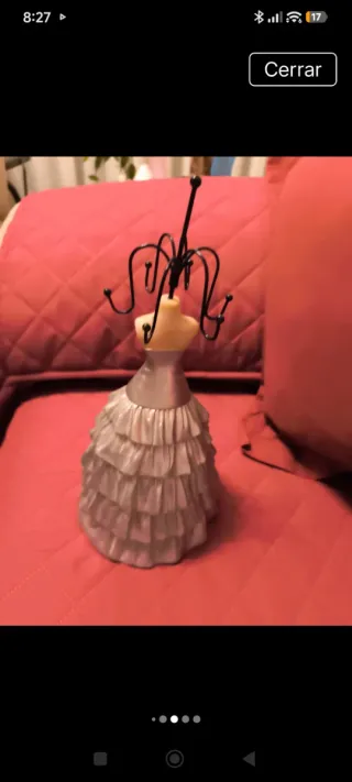 Joyero Maniquí Vestido Plata