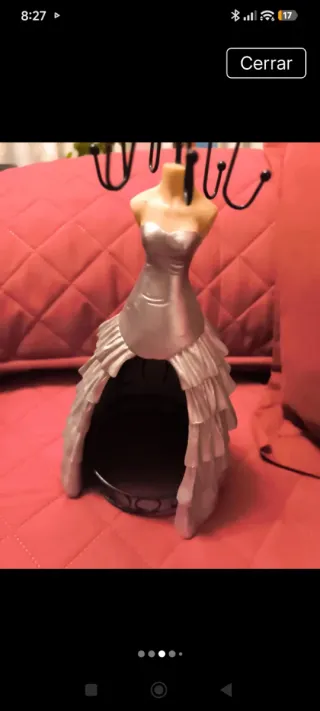Joyero Maniquí Vestido Plata