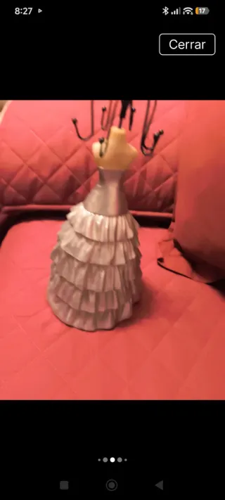 Joyero Maniquí Vestido Plata