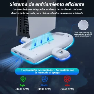 Wigearss PS5 Slim Soporte Vertical Ventiladores de Refrigeración