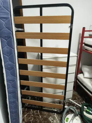 Somier láminas madera 190x90 con patas y colchon