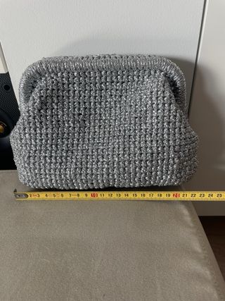 Bolso Clutch  de mano Plata