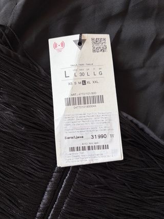 Top halter flecos negro Zara