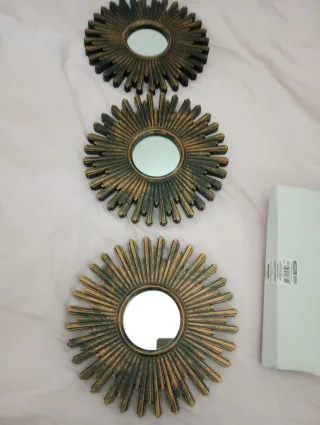 Set 3 Specchi Decorativi Raggio Sole