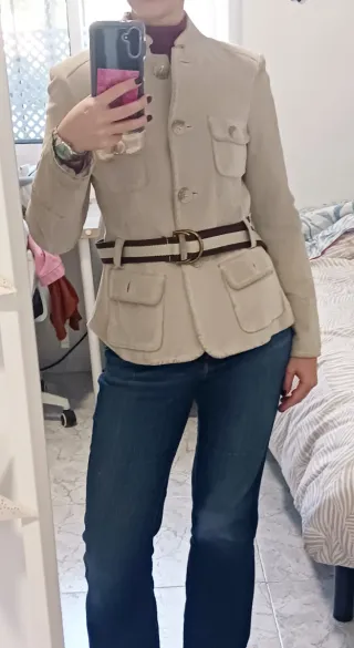 Chaqueta Piel F&Co Beige