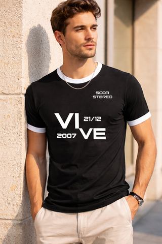 Camiseta combinada Soda Stereo Negra