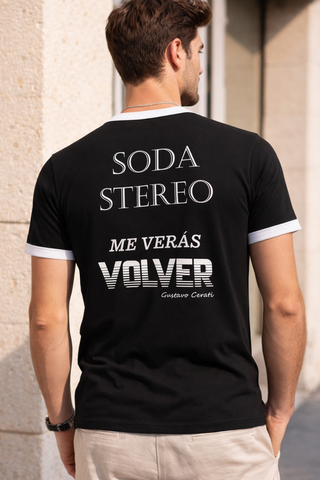 Camiseta combinada Soda Stereo Negra