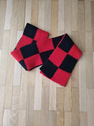 Sciarpa lana quadri rosso nero