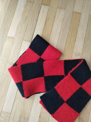 Sciarpa lana quadri rosso nero