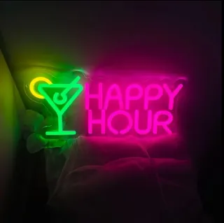 Lampada Neon LED "Happy Hour" Cocktail