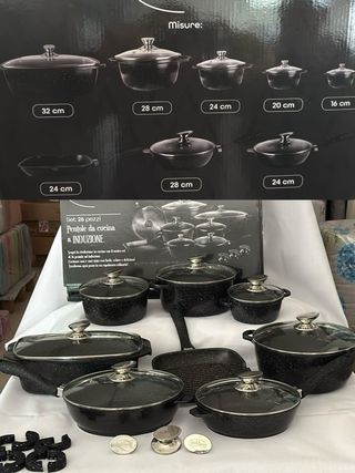 Batteria Pentole 26 Pezzi Antiaderente Induzione