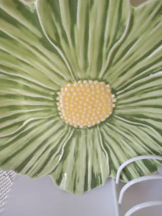 Plato postre Flor Verde Bordallo