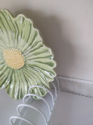 Plato postre Flor Verde Bordallo