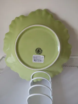 Plato postre Flor Verde Bordallo