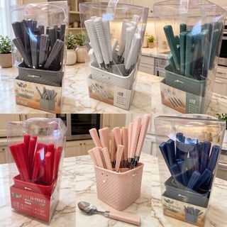 Set 24 Posate Acciaio con Portaposate