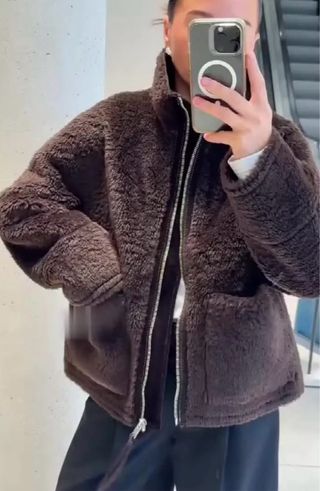 Chaqueta borreguito marrón