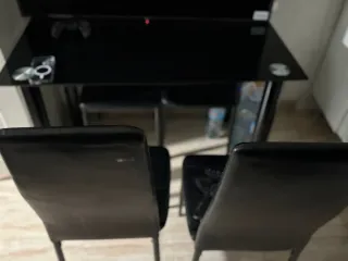 Comedor 4 sillas cristal y metal