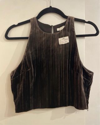 Top marrón terciopelo