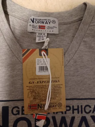 Camiseta Geographical Norway Gris Talla M