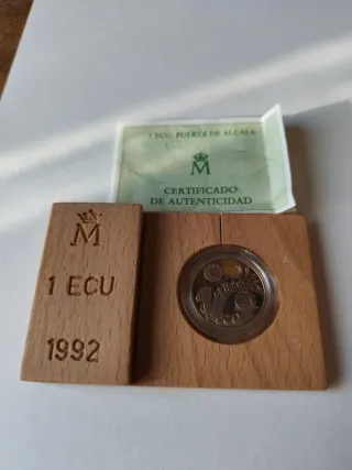 Moneda 1 ECU 1992 Plata