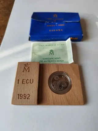 Moneda 1 ECU 1992 Plata