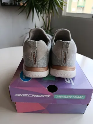 Zapatillas Skechers Mujer Talla 36 Beige/Gris