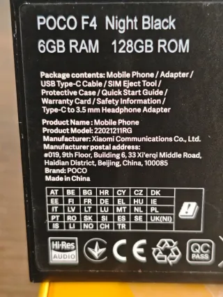 Xiaomi POCO F4 128GB Negro