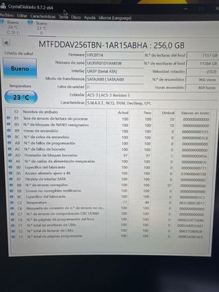 SSD Micron 256GB M.2 Como nuevo