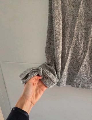 Jersey punto Mango gris lazos mangas L