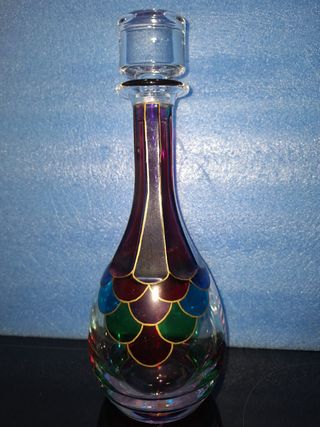 4 Decanter Vetro Stile Vetro Colorato