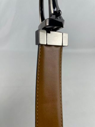 Cinturón  piel negro/marrón Dos en Uno