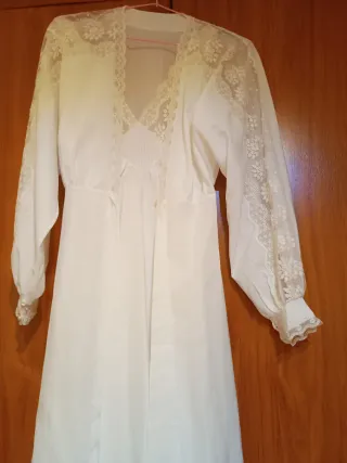 Bata y camisón novia encaje blanco
